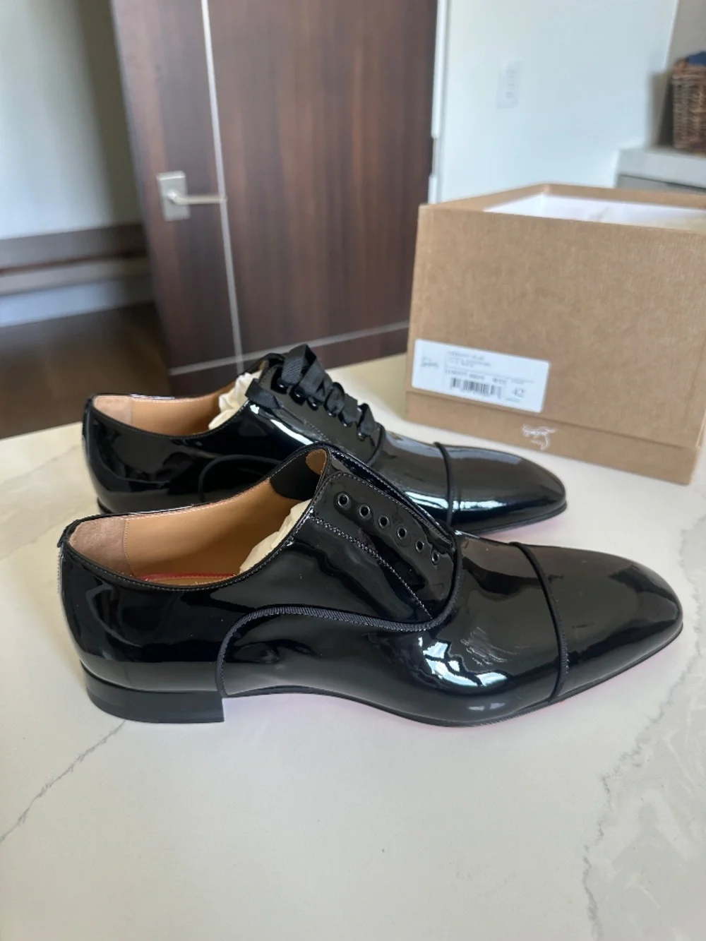 Christian Louboutin Men’s Size 42 Patent Calf Leather Oxfords